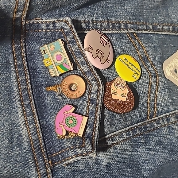 Cavalini sz 1X denim personalized jacket buttons Agust D - Picture 8 of 15